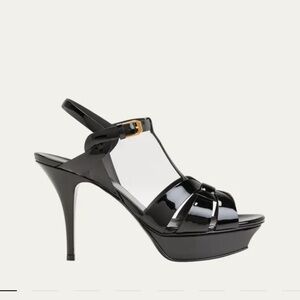 Saint Laurent Tribute Platform Sandals in patent Leather
